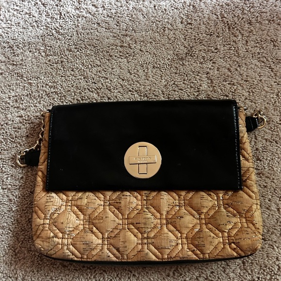 Kate Spade Vintage Black and Tan Cork Quilted Shoulder Bag - Picture 8 of 12